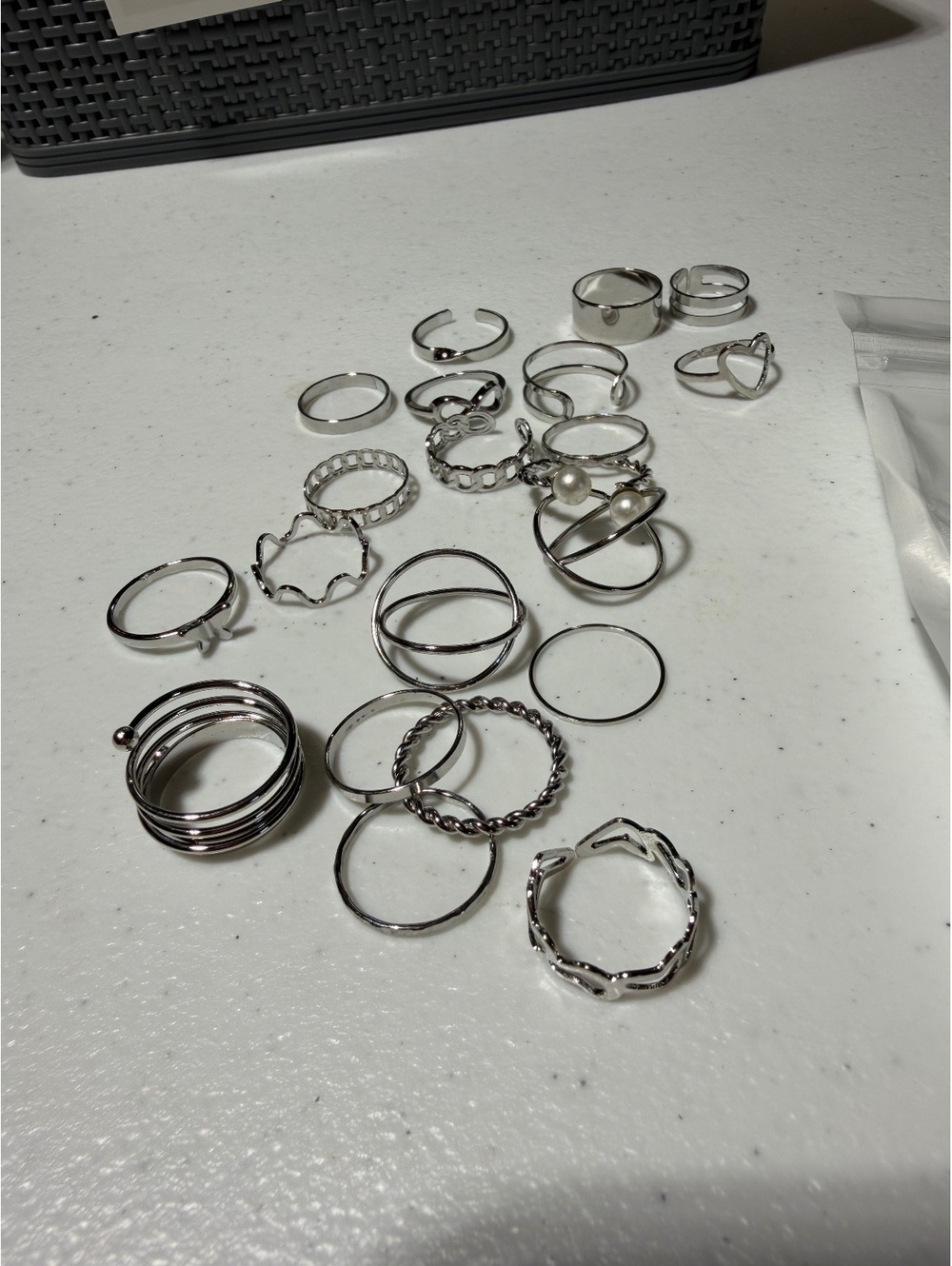 Silver Tone Assorted Ring Set
